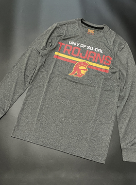 大学联盟 USC特洛伊人 薄款速干运动长袖健身热身投篮服 篮球t恤