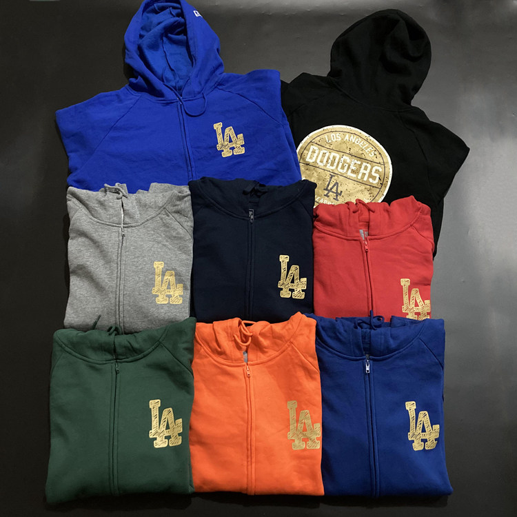 STYLE 1 US SINGLES BASEBALL LEAGUE DODGER ZIPPER SPORTS SWEATSHIRT MENS AND WOMENS RUNNING FITNESS LARGE SIZE LOOSE HOODED COAT