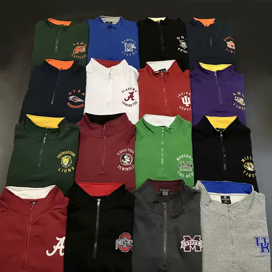 Ncaa College League Embroidered Stand Collar Basketball Sports Sweatshirt Training Warm-Up Oversized Loose Hip-Hop Jacket