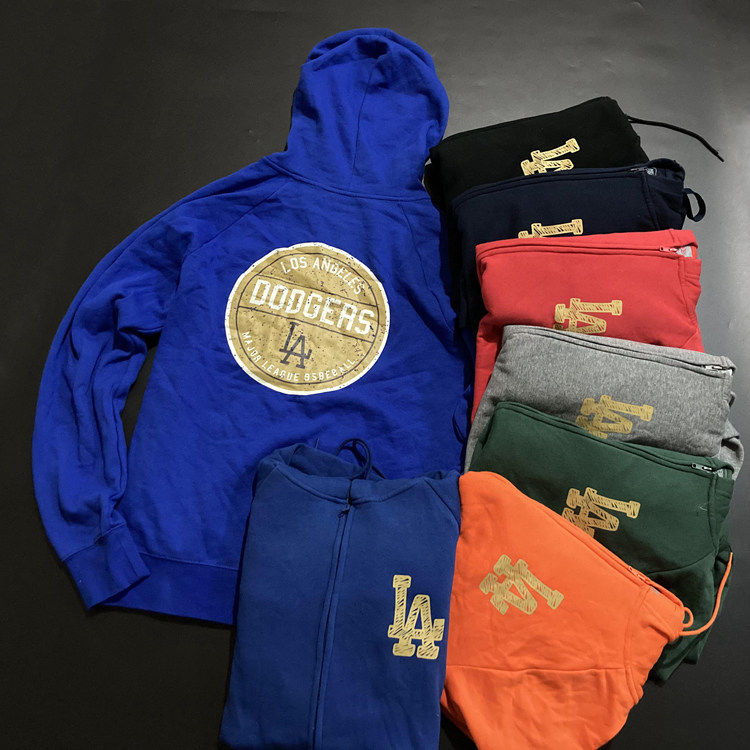 STYLE 1 US SINGLES BASEBALL LEAGUE DODGER ZIPPER SPORTS SWEATSHIRT MENS AND WOMENS RUNNING FITNESS LARGE SIZE LOOSE HOODED COAT