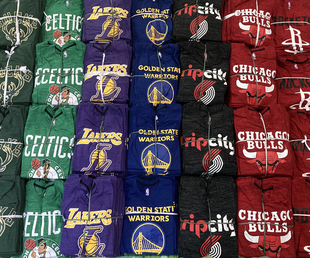 60棉篮球联盟湖人雄鹿勇士 印花短袖 训练热身投篮服 篮球运动t恤