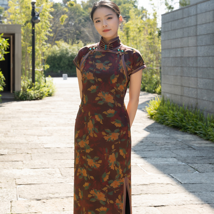 旧事旗袍香云纱复古古法夏季日常