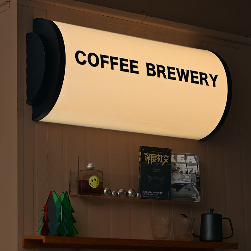 半弧形亚克力灯箱 创意半圆造型招牌 灯光柔和不刺眼