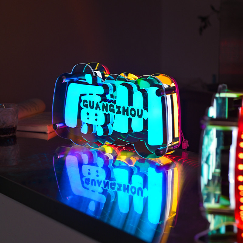 亚克力千层镜深渊镜灯箱 定制立体发光字logo 色彩丰富不单调