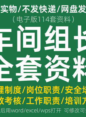 生产车间管理制度工厂班组长岗位职责考核方案工作安全培训手册