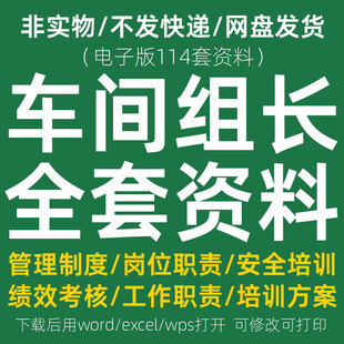 生产车间管理制度工厂班组长岗位职责考核方案工作安全培训手册