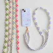 手工编织手机挂绳斜挎可背花花手机链可调节长短相机挂脖绳包带