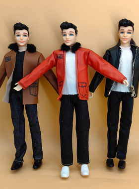 11寸30cm6分时尚衣服男孩换装皮夹克套装男朋友时装西装王子娃娃