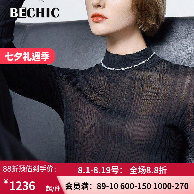 【24秋冬新品】BeChic映像2小高领长袖针织打底保暖内搭BC72CJ1