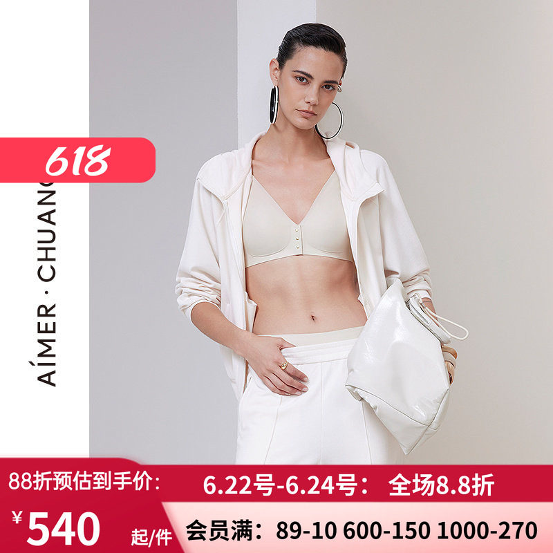爱慕·CHUANG原典2女士条绒连帽拉链长袖外套CA452031