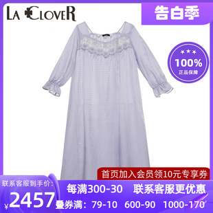 LACLOVER兰卡文嘉茜亚传奇含真丝夏季 女7分袖 新品 睡裙LC44UG1