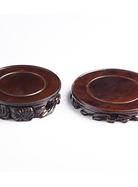 圆形根雕底座花盆泰山石工艺品