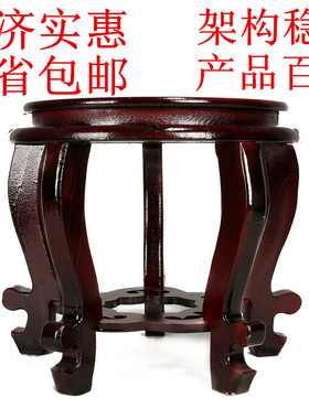 增高佛像工艺品圆形木托花架