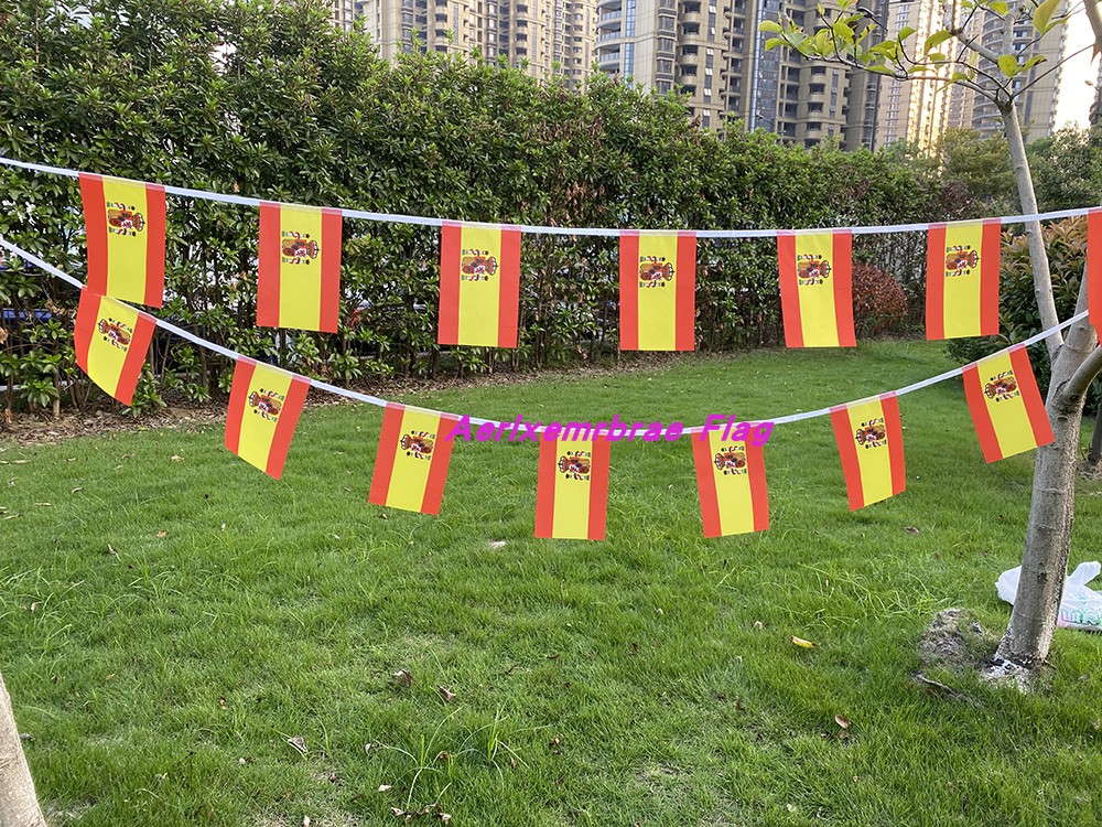 8号西班牙吊旗 商场KTV酒吧装饰挂旗14x21西班牙串旗 Spain Flag