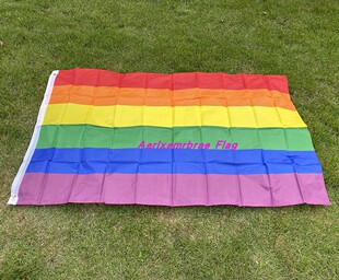 现货供应4号彩虹旗 涤纶布双面印90x150彩虹旗 rainbow Flag