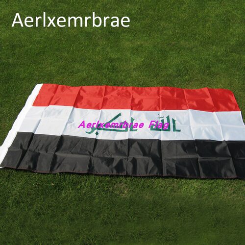 涤纶四号 90X150厘米伊拉克国旗 Iraq flag