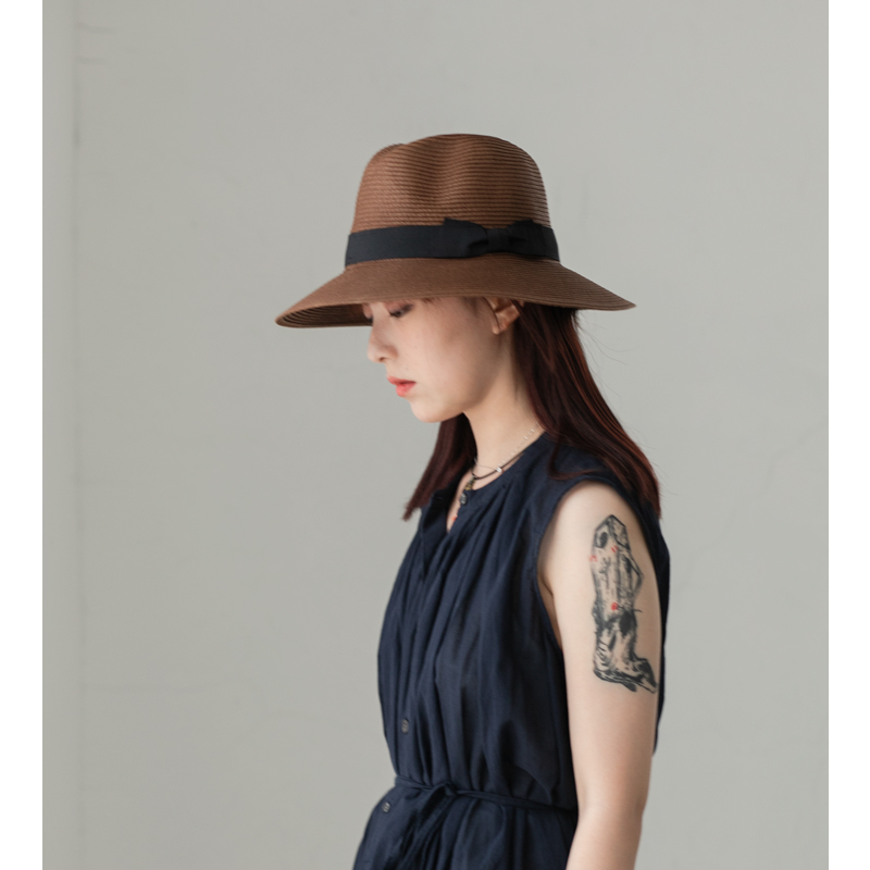 原单复古色女士休闲防晒沙滩草帽