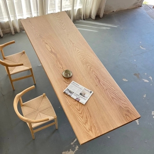 北美白蜡木实木大板桌茶台办公泡茶桌实木会议桌餐桌249 5.5厚