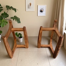 现代简约实木茶几腿胡桃木实木支架大板桌脚茶桌茶台配套脚架现货