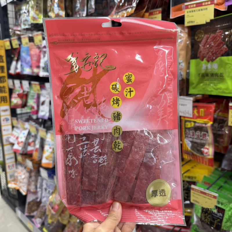 台湾采购 金安记牛肉干蜜汁炭烤猪肉干130克