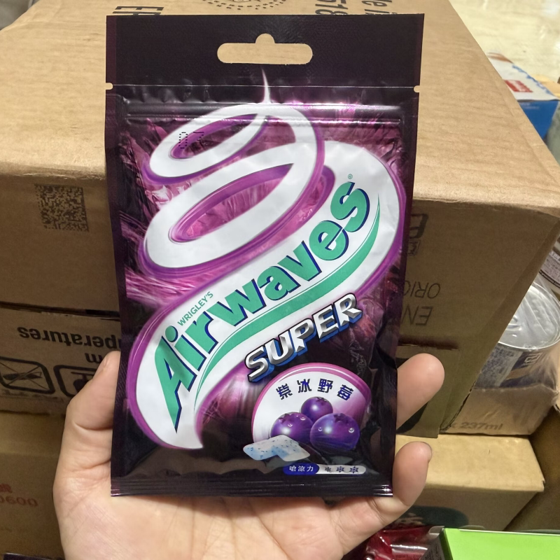 台湾代购 Airwaves超凉口香糖 极酷呛凉紫冰野梅一包