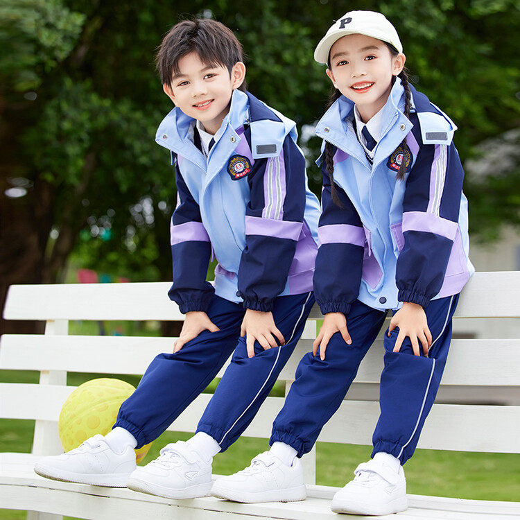 中大儿童冲锋衣冬季运动服秋冬装小学生班服校服幼儿园园服休闲装