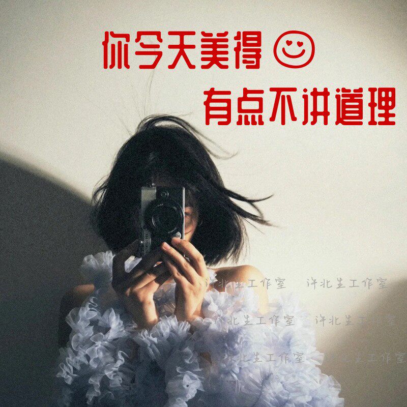 你美得不讲道理文字贴纸 轻复古风格装饰墙贴 可贴镜子白墙壁玻璃