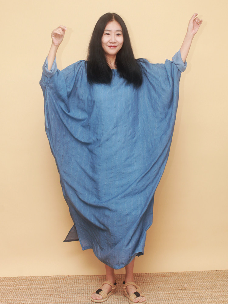 森女连衣裙天丝纯色宽松漂亮