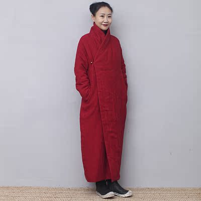 原创长棉袍姜欢帅禅风宽松仿丝棉