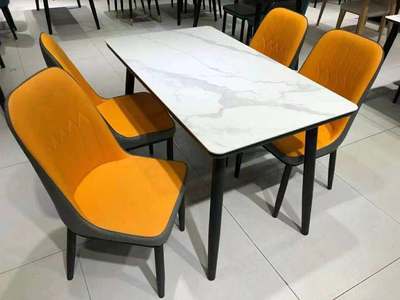 轻奢风大理石小户型岩板餐桌椅