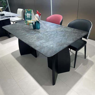 高端大气超晶石餐桌椅现代简约家用饭桌长桌