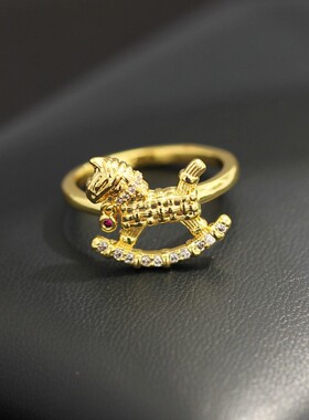 欧美个性小众锆石两色刺猬戒指