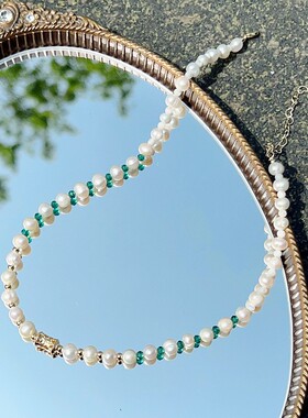 珍珠项链颈链短款天然项圈颈饰女