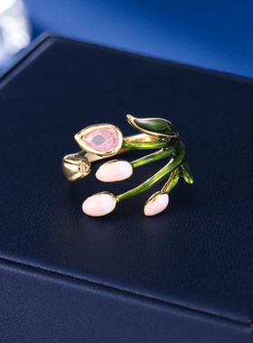 开口戒指闪耀锆石气质百搭手饰女