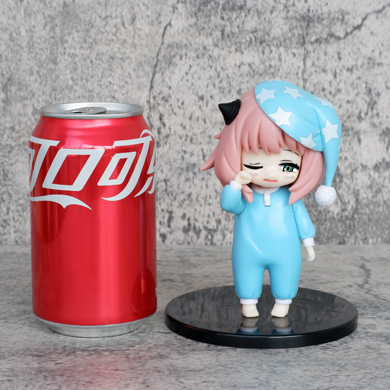 网红可爱q版间谍过家家揉眼睛睡衣阿尼亚模型摆件手办