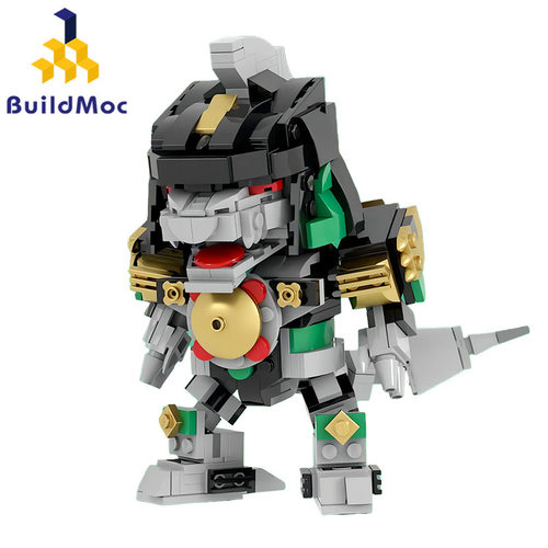 BuildMoc跨境热销儿童益智积木玩具方头仔恐龙MMPR恐龙战队龙之尊