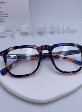 外贸2024平光镜板材彩色框男女通用换镜片复古百搭配镜LC126