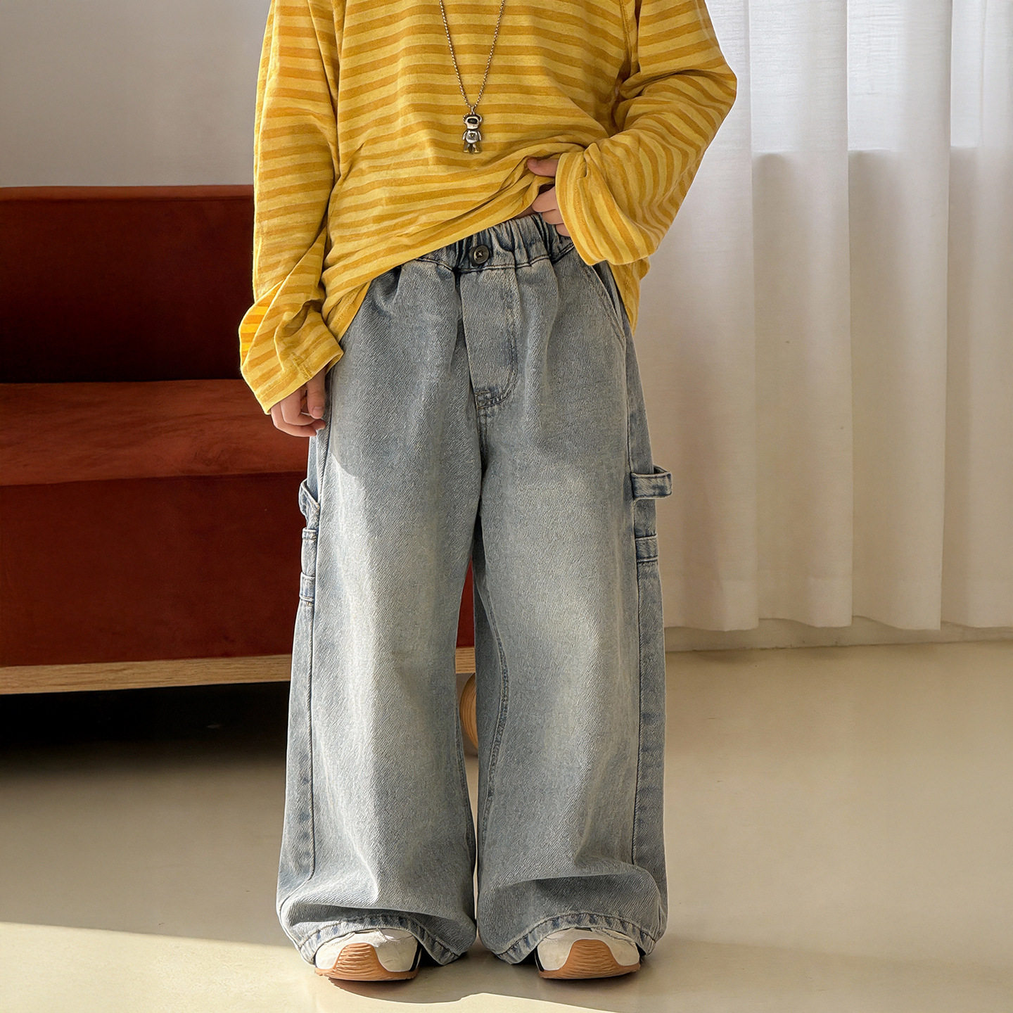 棉小铺男童牛仔裤儿童春季韩版2026新款潮牌工装春夏童装裤子宽松