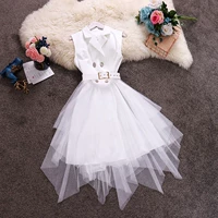 Летний пиджак классического кроя без рукавов, платье, из фатина