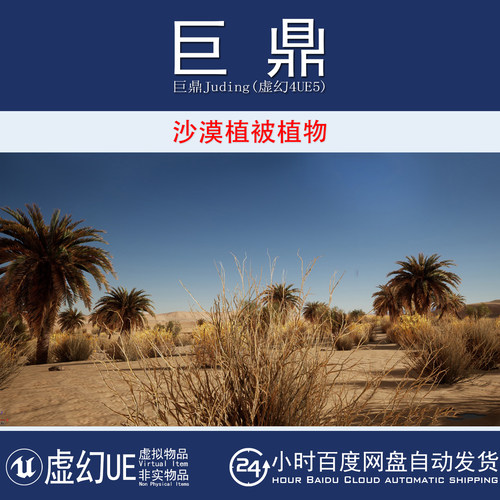 虚幻UE5.0+Desert Vegetation沙漠仙人掌植被灌木棕榈植物模型