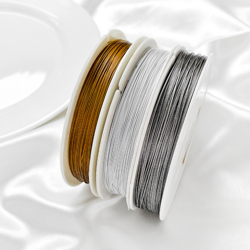 无弹性钢丝线串珠引线铜配件