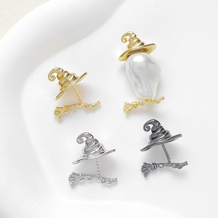 铜镀真金保色阿飘巴洛克巫师女巫帽diy手作自制插针配件材料