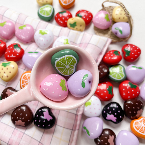 青桔草莓亚克力水果系列饰品DIY