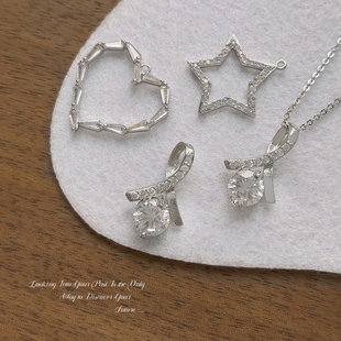 铜镀真金镶锆石白金爱心天使之泪吊坠diy手作手链项链串珠配件