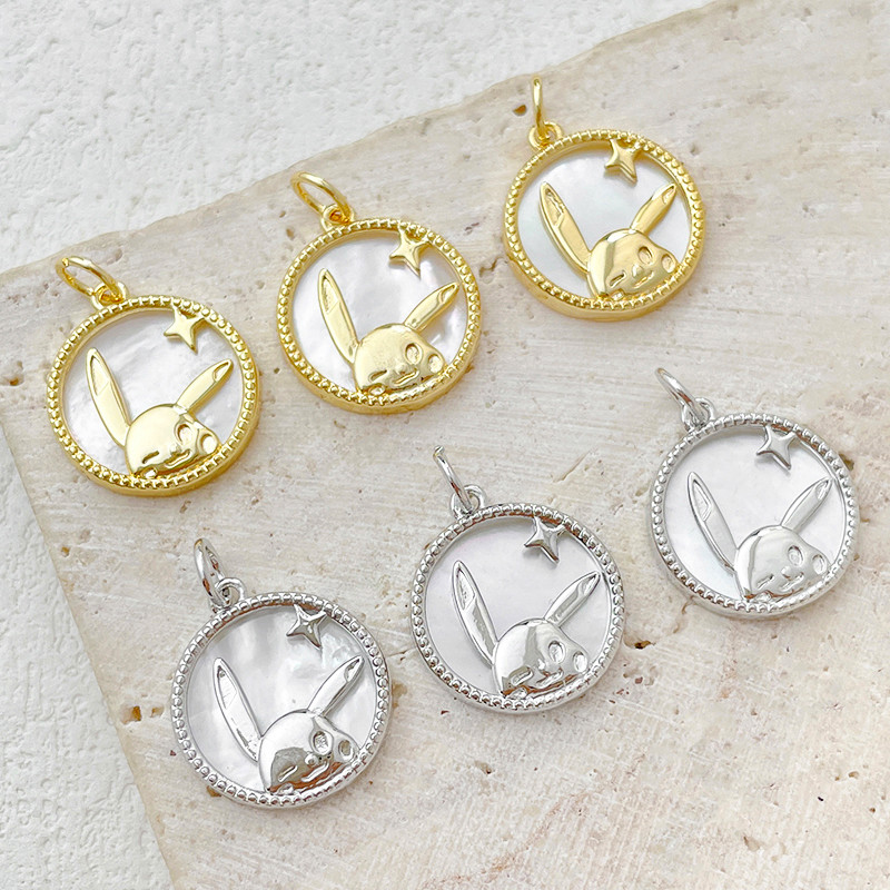 包金天然贝母吊坠、镀真金配件