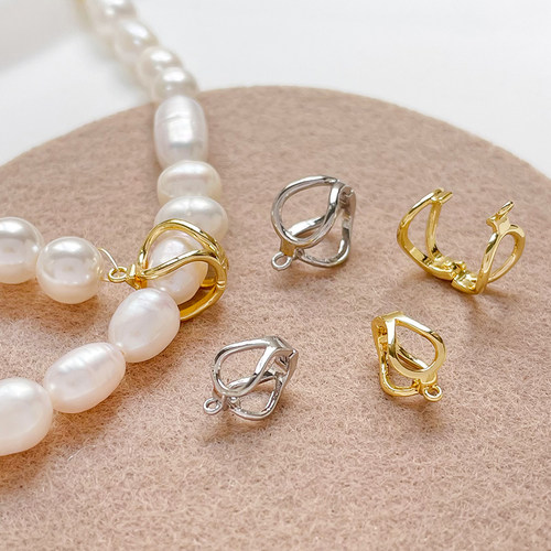 保色斜扣万能扣铜镀真金饰品配件