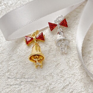 圣诞限定18k铜镀金圣诞铃铛吊坠diy手工饰品手链项链串珠项坠配件
