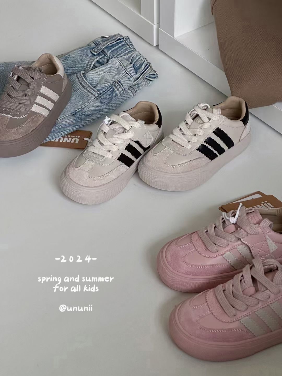 UNUNII品牌童装实体店断码清货小童休闲百搭德训鞋运动鞋UN8163