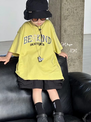 5M品牌童装实体店断码捡漏中性款宽松休闲短袖T恤X211012