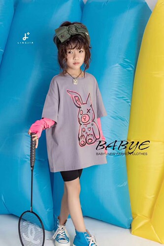ikissbaby品牌童装实体店断码捡漏卡通图案长袖T恤袖子可脱卸